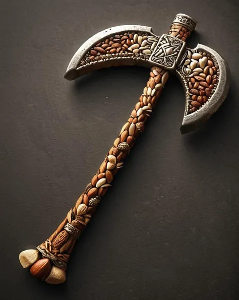 attractive Battle Axe, <lora:Nuts__Seeds_Style_SDXL:1> ais-nutz