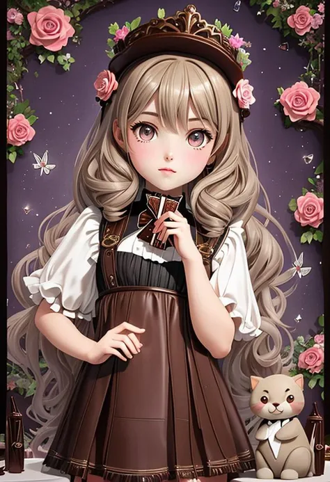 Chocolate girl +/- Chocolate,flower_style,<lora:3DMM_V12:0.7>,