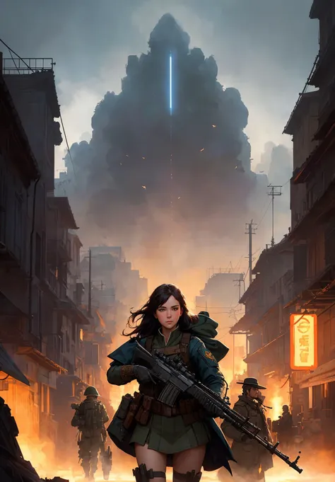 epic cinematic illustration of brave soldier with ak74 rifle, bright contrast poster text in center artstation, hyper details, lighting art, insane details, intricate details, hyperdetailed, by greg tocchini, by james gilleard, by joe fenton, by kaethe butcher, by dan mumford, uhd, extremely detailed CG unity wallpaper, professional majestic oil painting by Ed Blinkey, Atey Ghailan, Studio Ghibli, by Jeremy Mann, Greg Manchess, Antonio Moro, trending on ArtStation, trending on CGSociety, by Jean-Baptiste Monge, Gilles Beloeil, Tyler Edlin, Marek Okon, Pixar, 8k, album art, golden ratio, perfect composition, a masterpiece, modelshoot style, hasselblad award winner, NKVD style, cinematic lighting, ambient soft lighting, dramatic lighting, diffused soft lighting, cgsociety art, DeviantArt trending, 8k HD, masterpiece, high quality, sharp focus