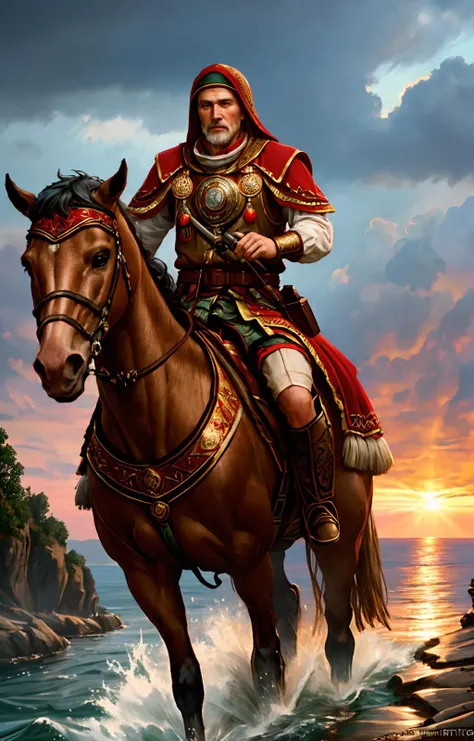 war man,slavic man folk costume,riding the running,<lora:sxz-slavic-fantasy:0.5>,super resolution,ultra hd,megapixel,high details,detailed and intricate,(8k resolution),hyperrealistic,cinematic lighting,realistic photo,realistic lighting,realistic effects,Style-NebMagic,