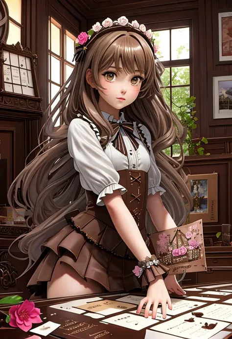 Chocolate girl +/- Chocolate,flower_style,<lora:3DMM_V12:0.7>,