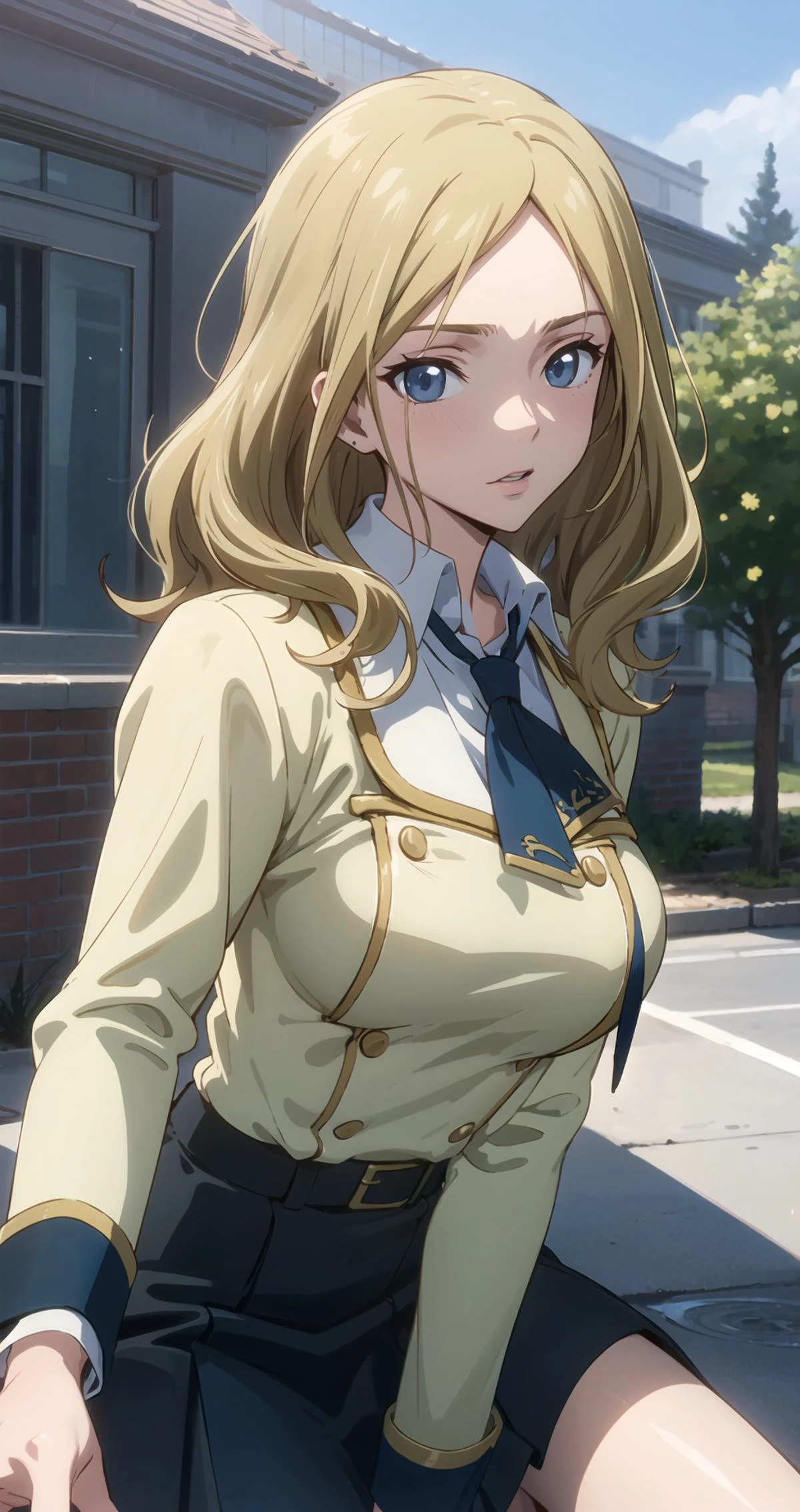(masterpiece, best quality),milly_ashford,long hair,school uniform,medium breast,university campus,<lora:milly_ashford:0.8>,