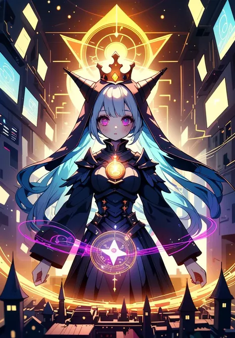 (Ultra-HD-details, discreet, emphasized-details, life-size-body, cutesie)
In cyberspace she weaves her arcane art
Through circuits' maze, her power never rests.
With eyes aglow, she crafts a world apart
The digital sorceress commands the quests.
Her hands conduct the symphony of code
Each line a spell, each byte a loyal knight.
In realms of data, she sets her abode
A sovereign queen in the empire of light.
She molds the future with a thought
a glance, In pixels and in promises expressed.
Within the hum of progress, she'll advance
The digital sorceress, by none outguessed.