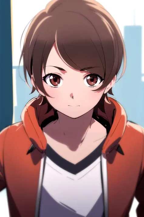 masterpiece, best quality, sketch, 1boy, solo, male focus, looking at viewer, upper body, depth of field, anime coloring, realistic, <lora:haruto_tsukishiro:0.74>, haruto_tsukishiro, haruto_tsukishiro, brown hair, brown eyes, , candy costume, , High resolution