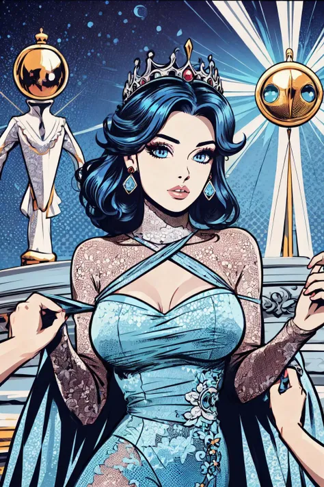 (nsfw), (uncensored), (1girl) , (Mature old female in her forties,milf,motherly), European,kkw-Euro,, S-shaped eyebrows, (Light Blue eyes Monolid Eye Shape ), (Purple Medium Length Crown with french waterfall braid hairstyle), (wearing Intricate black Chiffon wedding dress), with underneath (Convoluted bubblegum pink front-closure bralette, hosiery and garter belt:0.5),<lora:ClothingAdjuster3:-0.75>, thin,(Hourglass body), [], (modest breasts) , Soft and ethereal makeup,,,, ,  fan earrings ,
bra lift, lifted by another,undressing another, hands, (1boy),(solo focus),  pov hands, , multiple hands, clothes lift, skirt pull, (pulled by another:1.2),pants pull, (pulled by another:1.2),undressing another, hands, pov, assisted exposure, <lora:undressing_another_v0.5:1.25>,
ultra realistic 8k cg, picture-perfect, masterpiece, professional artwork, famous artwork, depth of field, ray tracing, detailed face, detailed hair, beautiful hair,
background A tranquil, sunlit field of wheat at Midnight hour,
<lora:uv:0.65>,<lora:add_detail:0.33>,<lora:tangbohu-detailmaker_v2:0.33>,<lora:hikari:0.5>, <lora:pop_art_style_v11:0.8> pop art