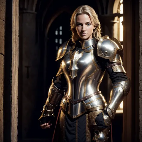 close up portrait of a strong female paladin (crouching ), blonde, reflective armor, PLD_armor, detailed_skin, (freckles:0.5),
medieval, dark room, church window, dim light, holy light
RAW photo, absurdres, high quality, photorealistic, 8k uhd, sharp focus, masterpiece, RAW photo, high quality, highres, (extremely detailed 8k wallpaper),
<lora:epiNoiseoffset_v2:1> <lora:PLD_armor:1>