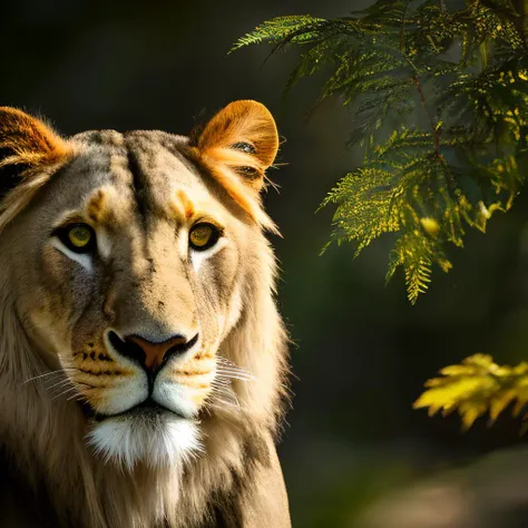 In this breathtaking Stable Diffusion creation,we present a stunning close-up that captures the very essence of beauty itself - the intricate details and colors found within a pair of mesmerizing eyes in a lions face. The background is a sunset on the African savanna, With exceptional skill and precision,our master artists have rendered every aspect in ultra-high definition,showcasing the delicate veins,rich hues,and flecks of gold that make these orbs so enchanting. Natural light bathes the subject in warmth as it filters through the surrounding foliage,casting an ethereal glow upon the scene. As you craft your prompts,focus on every nuance that contributes to this exquisite composition,using only the best techniques and tools available to ensure each element works harmoniously to create a visual symphony that leaves viewers spellbound.,
Incorporate these elements into your image:,
- A striking macro shot of a pair of beautiful eyes,
- Exceptional detail captured with ultra-high definition technology,
- Warm natural lighting filtering through surrounding foliage,
- Rich color palette featuring shades of gold,green,and brown,
- An atmosphere of serenity and wonder surrounding the subject,
- Subtle textural details such as delicate veins and flecks of pigment,
- A sense of intimacy and connection between viewer and subject,
- rule of thirds,