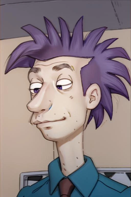 <lora:Stu Pickles - V11:0.8> stu_pickles, dark blue hair, short messy hair, stubble, black eyes, light skin, photorealistic, realism,