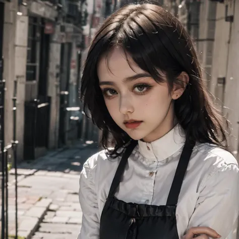 1girl, <lora:nwsj_xl_v2:1>, black lace, choker