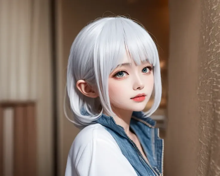 masterpiece, best quality, ultra-detailed, illustration,
1girl, white hair,