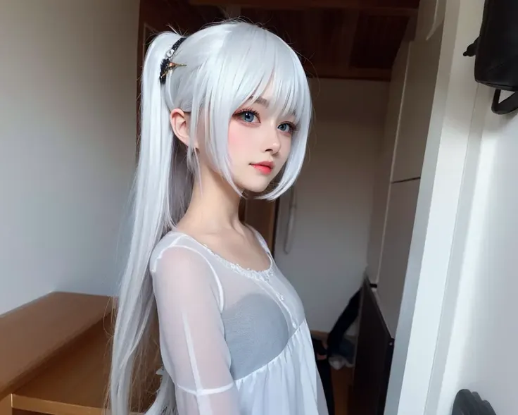 masterpiece, best quality, ultra-detailed, illustration,
1girl, white hair,