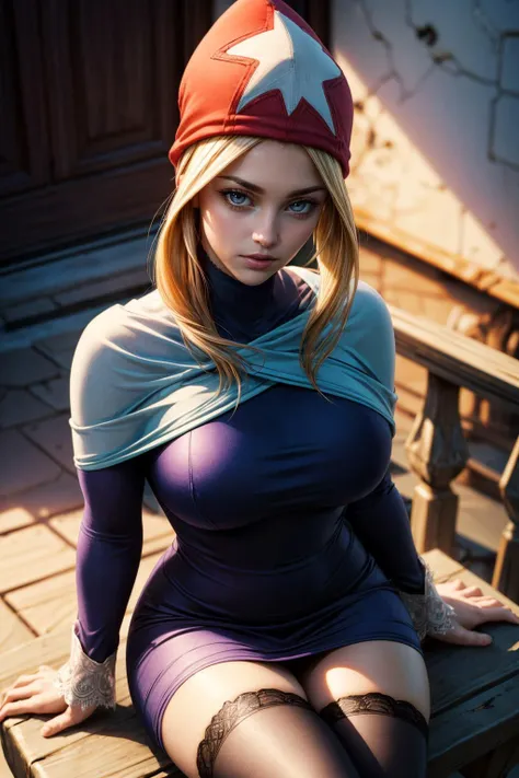 (ultra realistic,32k, masterpiece:1.2),(high detailed skin:1.1),( high quality:1.1),
<lora:FinalFantasy_FemaleTimeMage:0.8>TimeMageFFT, Rose taupe hair, long hair, sidelocks, hat,short dress, thigh highs, capelet,,(looking at viewer, portrait:1.1),, huge breast,large breast,<lora:add_detail:0.76>,(upper body:1.1),
(ambient lighting:1.1), dragon's breath grotto, billowing dragon breath, hidden treasure, cavernous sanctuary, blurry background