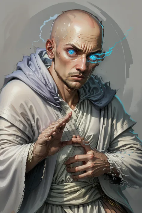 masterpiece, best quality, 1boy, szeth, solo, closeup, hood, bald, azur eyes, azur flaming eyes, robe, azur energy, male focus, fantasy <lora:Szeth:1> <lora:FlamingEye:1>