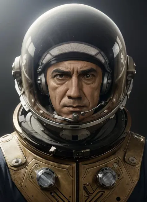 d1, a man, Space Suit, Astronaut Helmet, Jetpack, Communication Headset, Oxygen Tank, detailed, by alphonse mucha, adolfo hohenstein, alice russell glenny, stanley artgerm lau, greg rutkowski, detailed, trending on artstation, trending on artstation, smooth <lora:Dracula:.95>