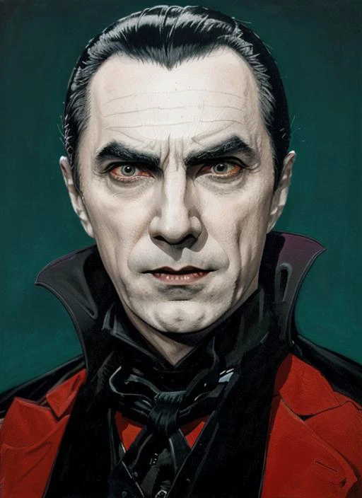 d1, a man, dracula, art portrait by Lale Westvind <lora:Dracula:.95>