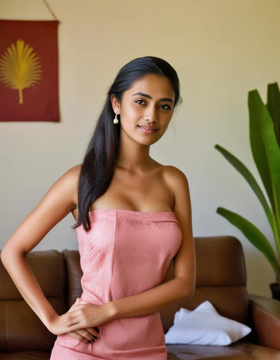 <lora:barbiefy:1.0> Mauritius, a young beautiful woman at a living room