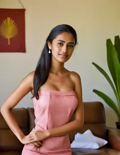 <lora:barbiefy:1.0> Mauritius,  a young beautiful woman at a living room