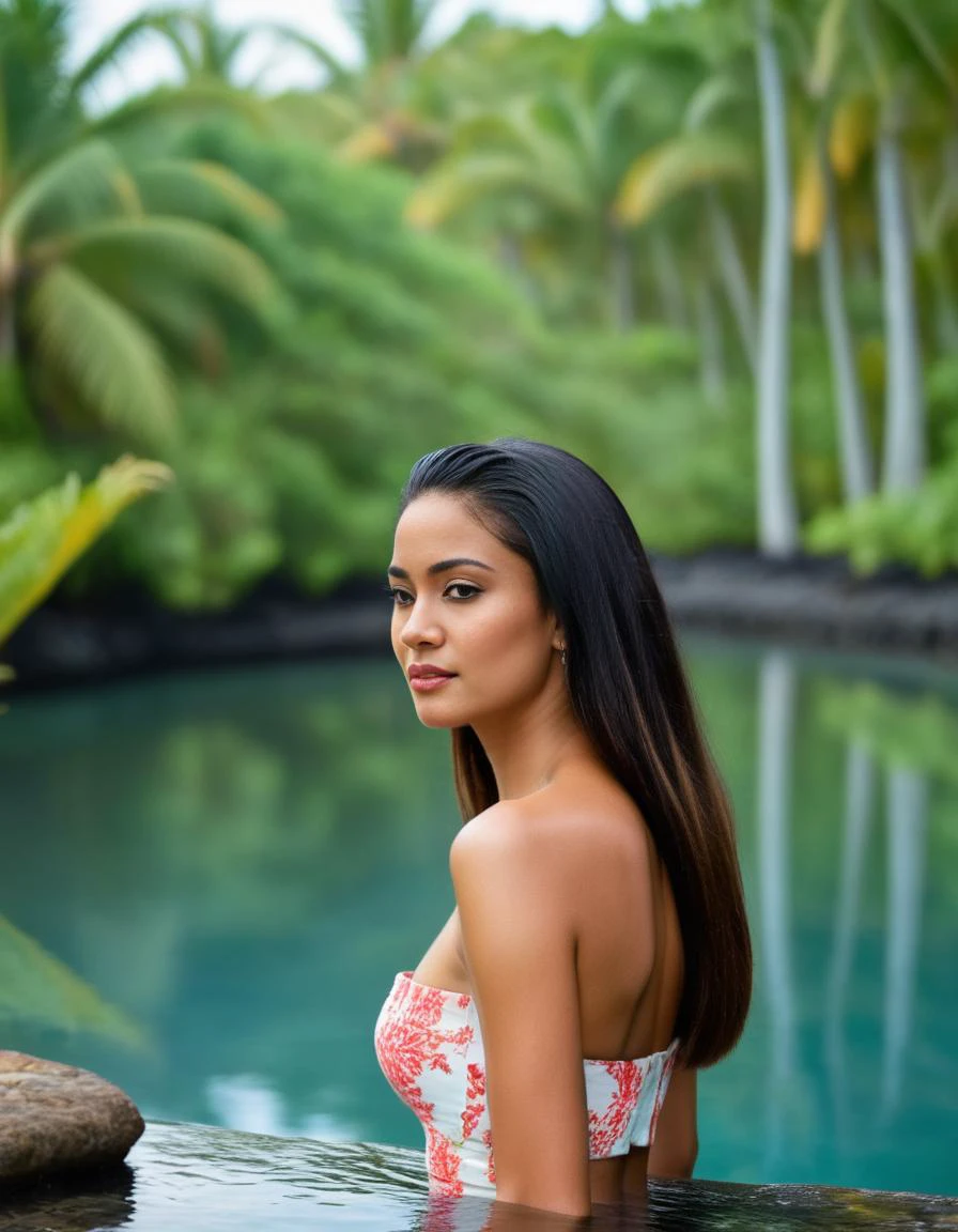 <lora:barbiefy:1.0> Mauritius, a young beautiful woman at a tranquil place