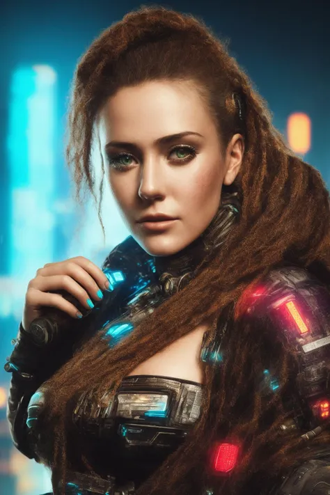 <lora:elizabethOlsenLora_10:1> extremely detailed photo of a woman, cyberpunk, futuristic, cyberpunk outfit, 8k, RAW photography, model photoshoot, detailed skin, skin imperfections