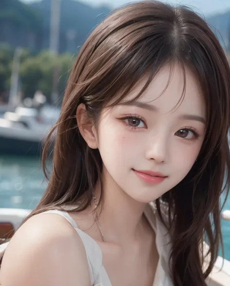 best quality, masterpiece, portrait, a photography of a beautiful girl, detailed face, sweet smile, (blush:1.2), (((sfw))),
<lora:pureInnocentGirl_v10(Pure_Innocent_girl):0.5:ALL>, Pure_Innocent_girl, pureerosface_v1, (face closeup), pov, (((depth of field))), pale and lustrous skin,
Cropped houndstooth blazer,
16yo teen age,
Boat,
