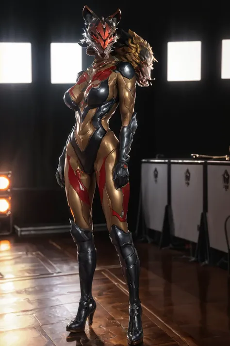 highres,absurdres,masterpiece,best quality,original,extremely detailed CG,extremely detailed wallpaper,perfect lighting,looking at viewer,bare hands,standing on stage,1girl,blurry background,
<lora:Voruna:0.7>, Voruna,helmet,bodysuit,gloves,wolf shoulder pads,