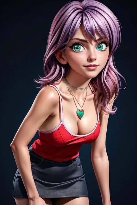 (masterpiece), hdr, cleavage, sexy pose, proud mood,
1girl, rinslet walker, green eyes, necklace, red camisole, pencil skirt, black skirt,
<lora:add_detail:1> <lora:rinslet-nvwls-v1:1>
navy blue background, dim light, looking at viewer,