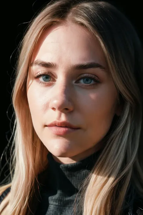 A stunning intricate full color portrait of brookeWel1, wearing a black turtleneck, epic character composition, by ilya kuvshinov, alessio albi, nina masic, sharp focus, natural lighting, subsurface scattering, f2, 35mm