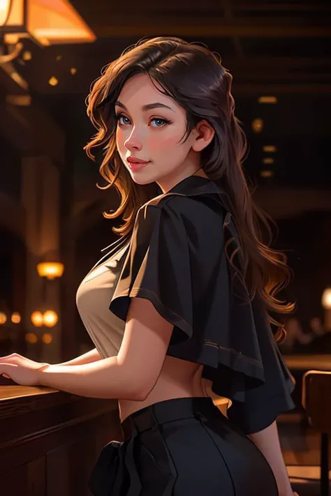 DEN_azzurra_moretti,
working in a dark atmospheric bar, working behind the bar, pulling pints, bar, dark wood bar, atmospheric, wearing a shirt and tie and skirt,
bokeh, f1.4, 40mm, photorealistic, raw, 8k, textured skin, skin pores, intricate details <lora:epi_noiseoffset2:1>, epiCRealism