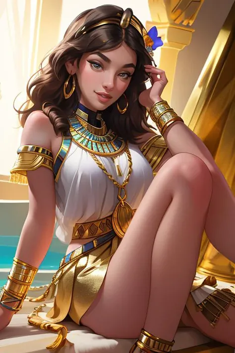 DEN_azzurra_morettiMK2,
(sitting in an Egyptian thrown in a golden Palace, glistening and shining gold, Egyptian, Egypt:1.2),
bokeh, f1.4, 40mm, photorealistic, raw, 8k, textured skin, skin pores, intricate details <lora:epi_noiseoffset2:1>, epiCRealism <lora:ClothingAdjuster3:-1>