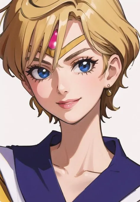 <lora:sailor_uranus:0.8>, sailor_uranus, smirk, portrait,, (masterpiece, best quality, detailed:1.3)