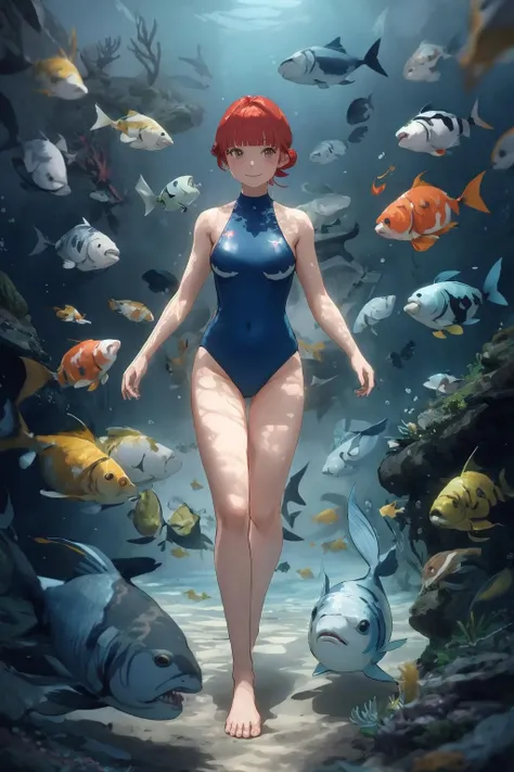 masterpiece, best quality, <lora:Genshin_NPC_Linorea_v3-000300:0.7>, 1girl, (surrounded by fish:1.5), full body, happy, smiling, ocean, french town, medium breasts, parted blunt bangs, red hair, (single hair bun:1.2), braided bun, competition swimsuit, leotard, yellow-green eyes, open mouth, <lora:Concept - School of Fish_v1.1:1:lbw=MIDD>, reef-fish, gold-fish, koi-fish, dolphin-fish, shark-fish, whale-fish, <lora:submergedWater_1:1>, submerged, (underwater, swimming:1.5), barefoot, bare legs,