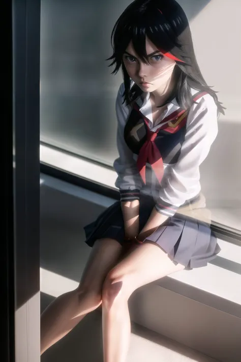cute Matoi Ryuko wearing a school uniform sitting in a glass room
(photorealistic, RAW photo, hyper realistic:1.3), beautiful lighting, extremely detailed skin, subsurface scattering, rim light hair
<lora:matoiRyukoKillLaKill_v10-senketsu-matoi ryuuko-suspender-school uniform:0.9>