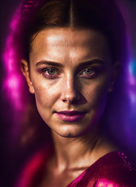 portrait of sks woman, feminine, epic (photo, studio lighting, hard light, sony a7, 50 mm, matte skin, pores, colors, hyperdetailed, hyperrealistic), <lora:locon_millie_v1_from_v2_64_32:1.3>