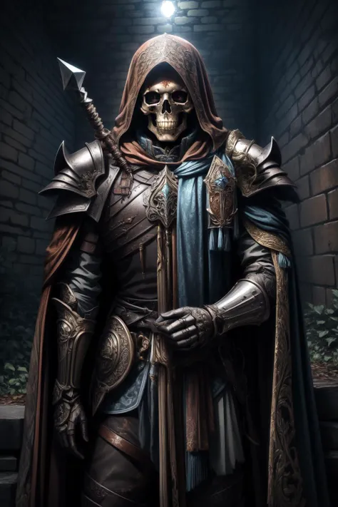 (masterpiece, best quality), intricate details,
tomb, <lora:RPGSkeleton:0.85> skeleton, rusted armor, black tattered cloak, fantasy, underground, dungeons and dragons,
<lora:add_detail:0.4> <lora:LowRA:0.5> dark theme <lora:furthermore:0.6> lich,