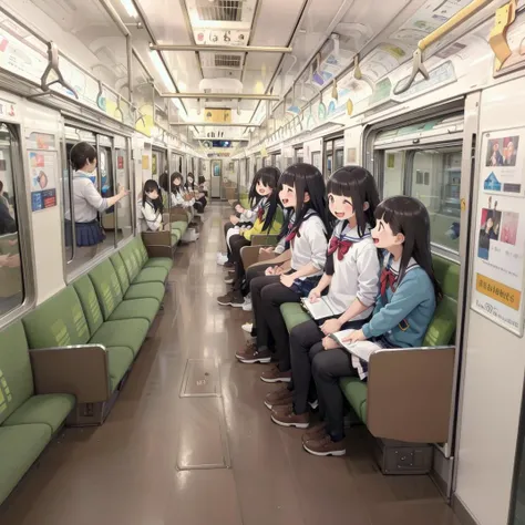 best quality, ultra-detailed, illustration,
JNR205, train interior, indoors, scenery, multiple girls, sitting, school uniform, train, smile, laughing,
<lora:JNR205_SD15_V3_DIM4:1>