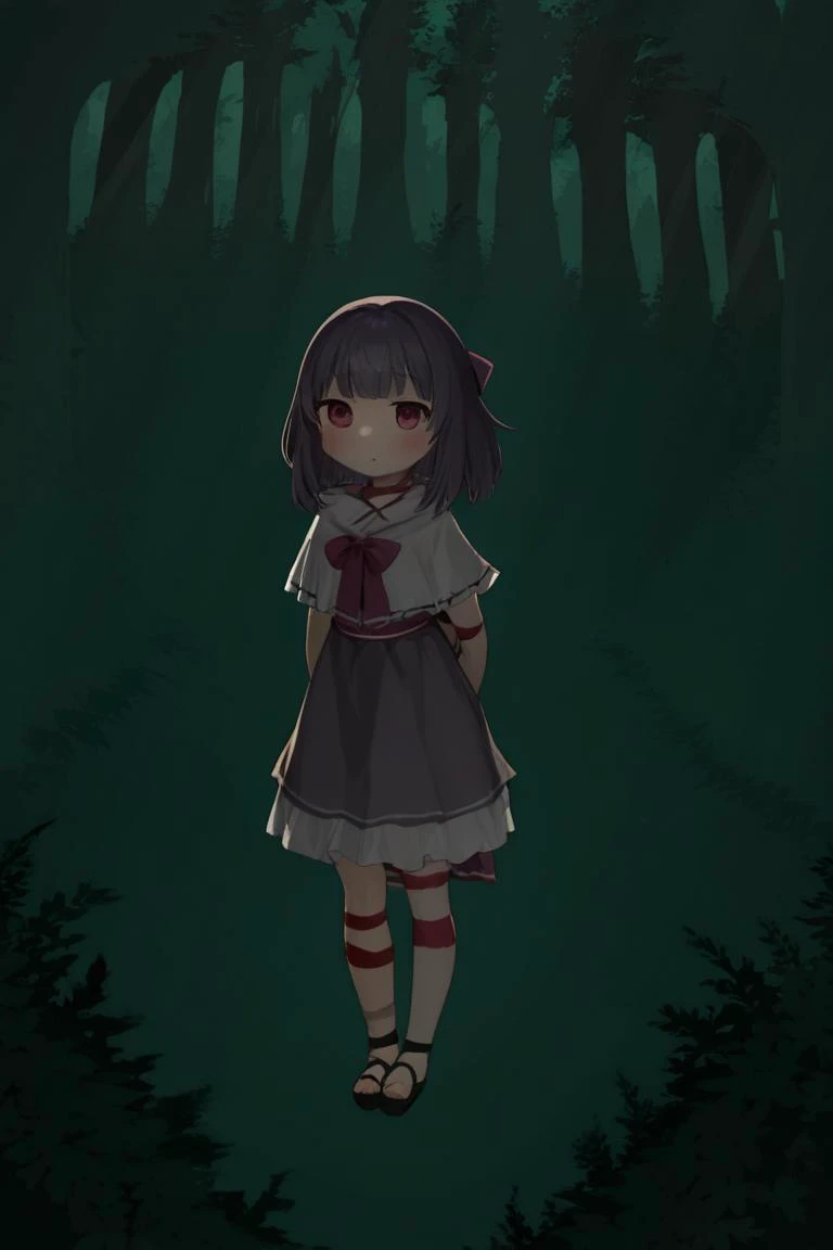 1girl in a forest <lora:Fallenshadow_SDXL:1> fallenshadow