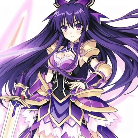 masterpiece,1girl,tohka_yatogami,astral_dress, 1girl, solo, weapon, armor, long hair, sword <lora:yatogami_tohka:0.8>