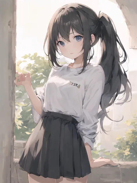 cute girl, cute skirt, shirt,
