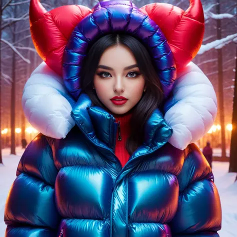 wearing a puffer ((extra_puffy_jacket)),
mystivis  the devil's face girl 
<lora:mystivis:0.7>
<lora:Puffer_Jacket_and_Down_Jacket_-_Extra_Puffy_Jackets:0.3>