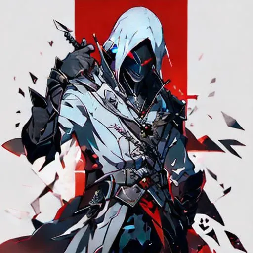boy with grey hair, knife in hand, evil, evil smile, MEvil