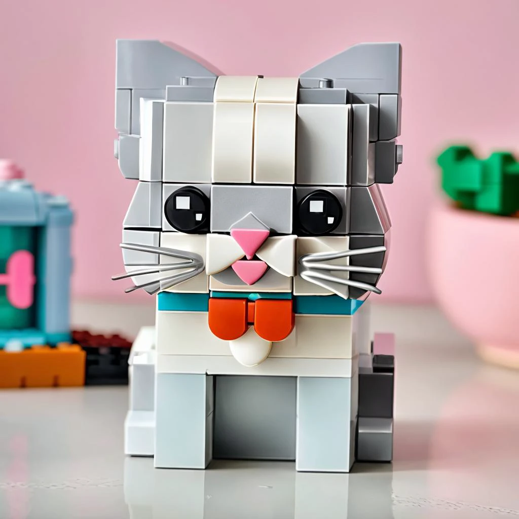 RAW photo, LEGO BrickHeadz, <lora:lego_v1.1:0.8> a British Shorthair cat, (high detailed skin:1.2), 8k uhd, dslr, soft lighting, high quality