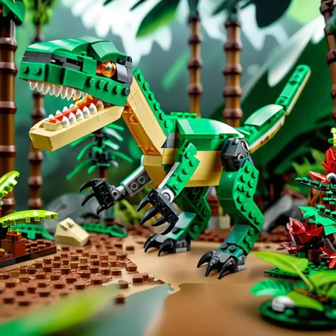 a photo of LEGO Creator, a giant dinosaur in the jungle,
<lora:lego_v2.0_XL_32:0.8>
8k, ultra detailed, high quality, cinematic lighting,