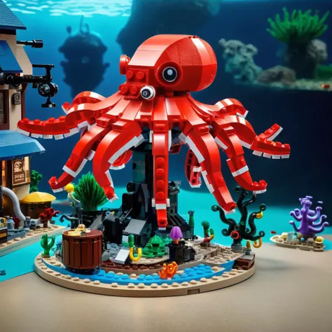 a photo of LEGO Creator, underwater scenery,  a giant octopus,
<lora:lego_v2.0_XL_32:0.8>  
8k, ultra detailed, high quality, cinematic lighting,