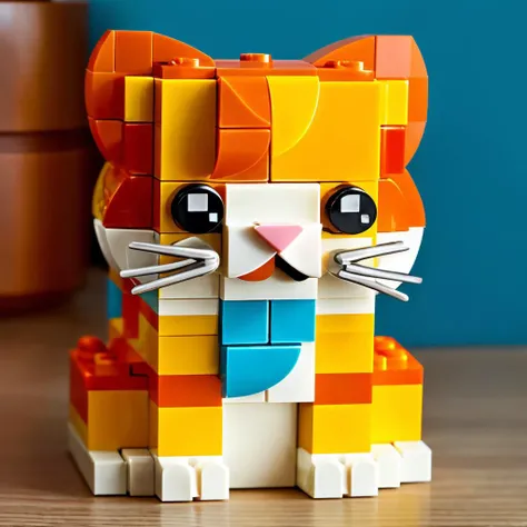 RAW photo,  LEGO BrickHeadz, <lora:lego_v1.1:0.8> a Scottish Fold cat, (high detailed skin:1.2), 8k uhd, dslr, soft lighting, high quality