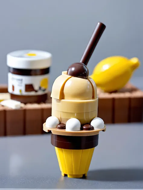 LEGO Creator, lemon icecream with mapple syrup and chocolate <lora:lego_v2.0_XL_32:0.8>