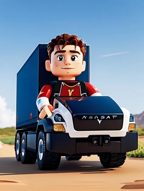 LEGO MiniFig, Elon Musk and Tesla Cybertruck <lora:lego_v2.0:0.8>, masterpiece, high detail, 8k, high detailed skin, 8k uhd, high quality