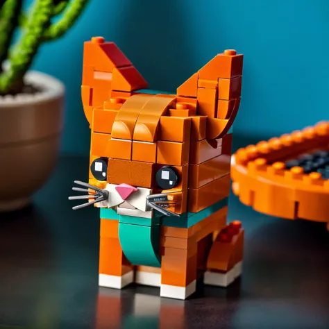 RAW photo, LEGO BrickHeadz, <lora:lego_v1.1:0.8> an Abyssinian cat, (high detailed skin:1.2), 8k uhd, dslr, soft lighting, high quality