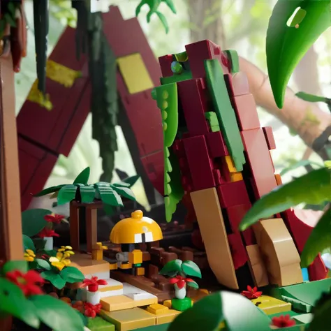 <lora:lego:0.6> lego creator, jungle ruins || masterpiece, perfect quality, sharp focus, shallow depth of field, 8k