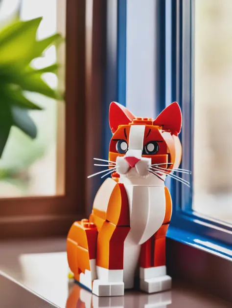 LEGO Creator, a cat sitting by a window <lora:lego_v2.0:0.8>, masterpiece, high detail, 8k, high detailed skin, 8k uhd, high quality
