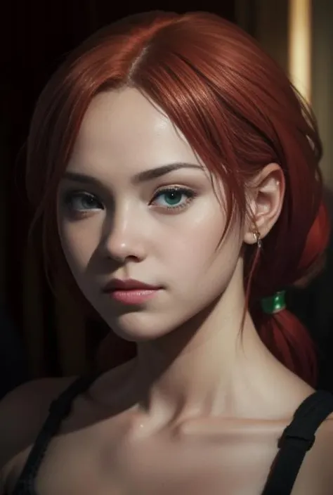 Hyperrealistic art of masterpiece, highres, ultra high res, photorealistic, <lora:RinkaHayamiR4:0.7>,RinkaHayamiR4, red hair, green eyes,, Extremely high-resolution details, photographic, realism pushed to extreme, fine texture, incredibly lifelike
